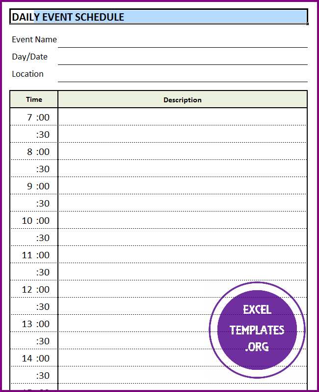 10 Event Schedule Template Excel Excel Templates 10 Event Schedule Template Excel Excel Templates