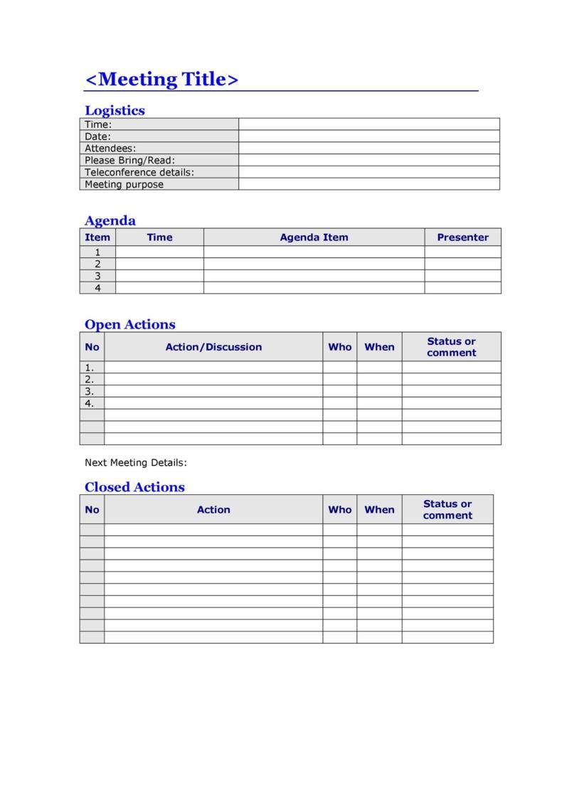 43 Effective Meeting Agenda Templates Word Excel 43 Effective Meeting Agenda Templates Word Excel