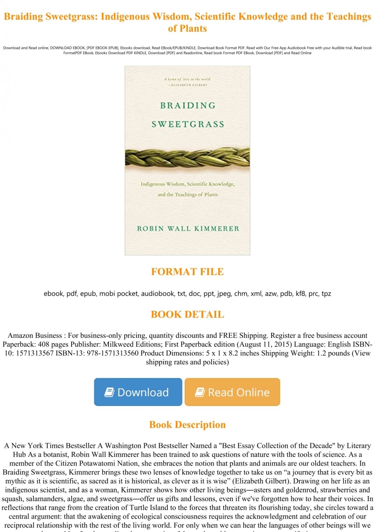 Braiding Sweetgrass Full Pdf Download Twitter Braiding Sweetgrass Full Pdf Download Twitter