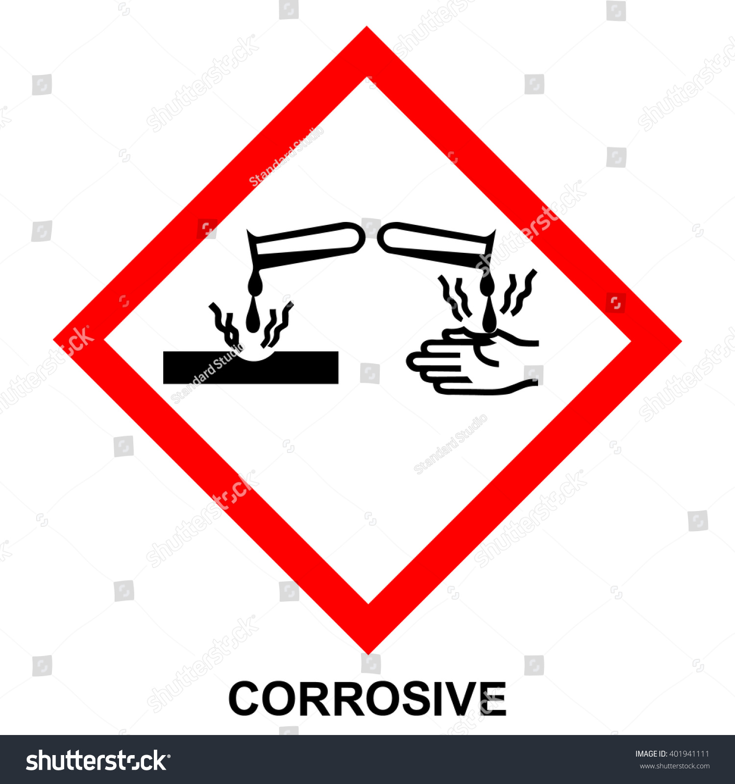 Corrosive Chemical Substance Warning Sign Stock Vector Illustration Corrosive Chemical Substance Warning Sign Stock Vector Illustration