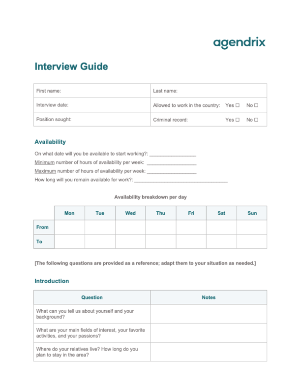 Example Interview Guide