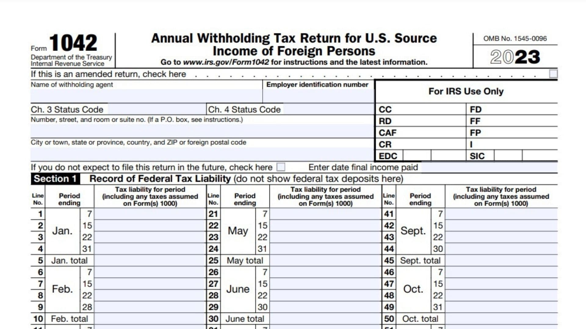 Form 1042 S Tax Return