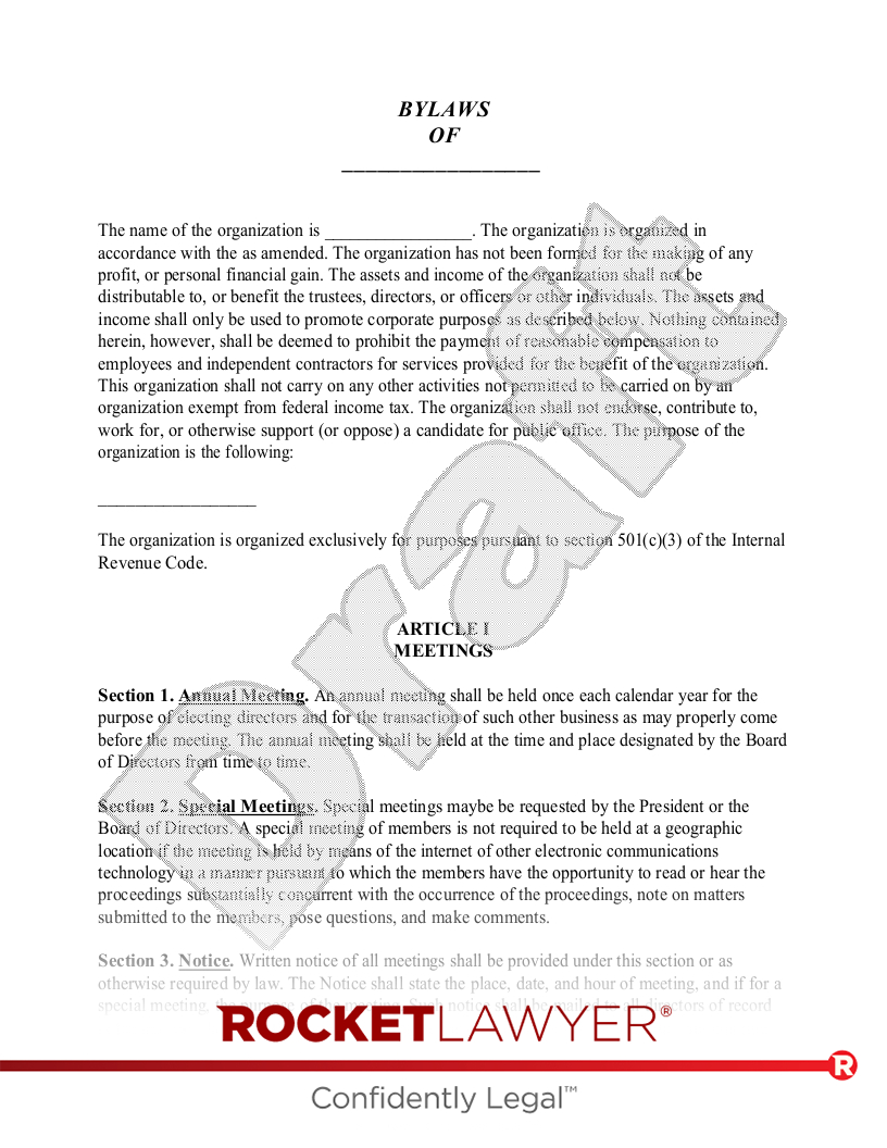 Free Bylaws Template For Nonprofit Organization Free Bylaws Template For Nonprofit Organization