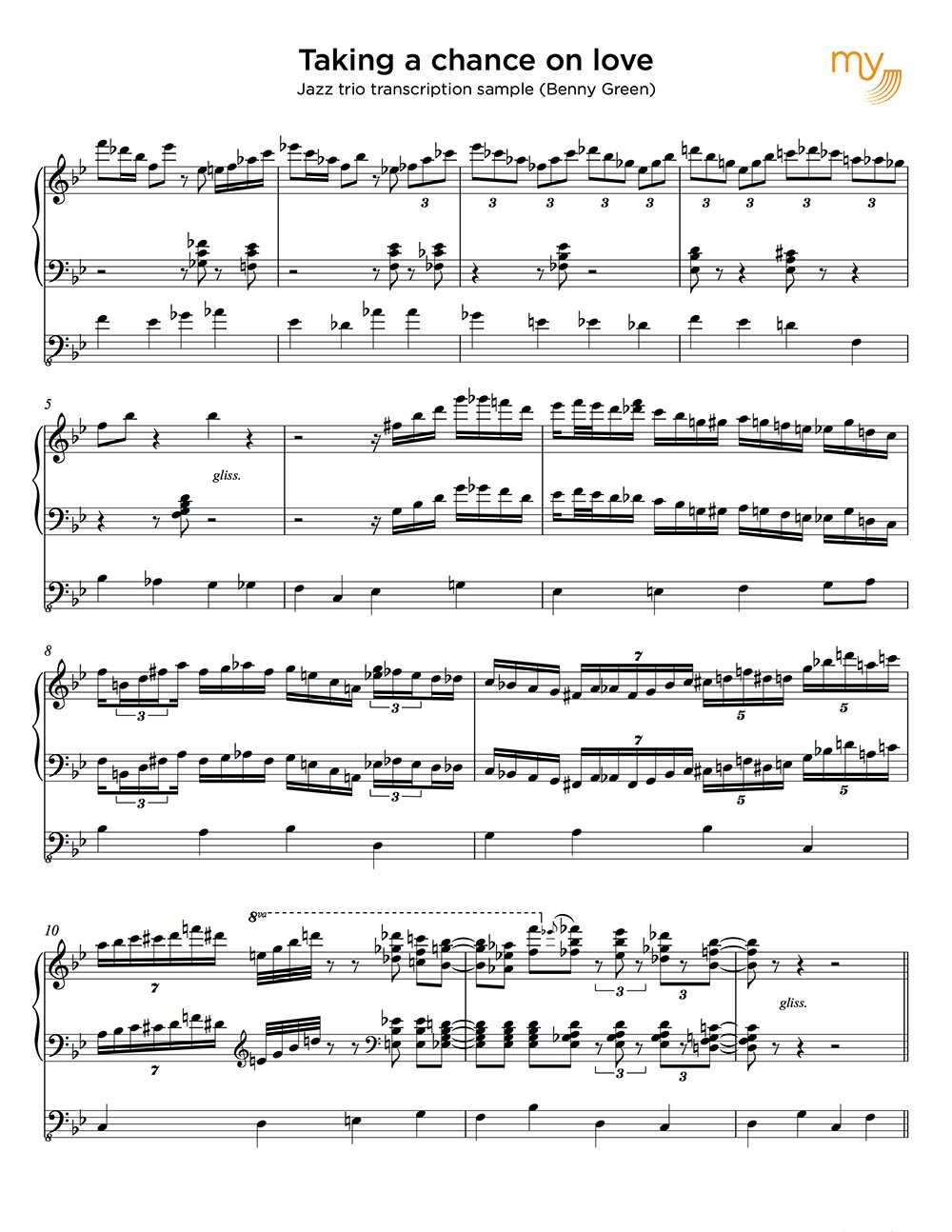 Jazz Piano Trio Sheet Music Sample Sheet Music Transcriptions My Jazz Piano Trio Sheet Music Sample Sheet Music Transcriptions My