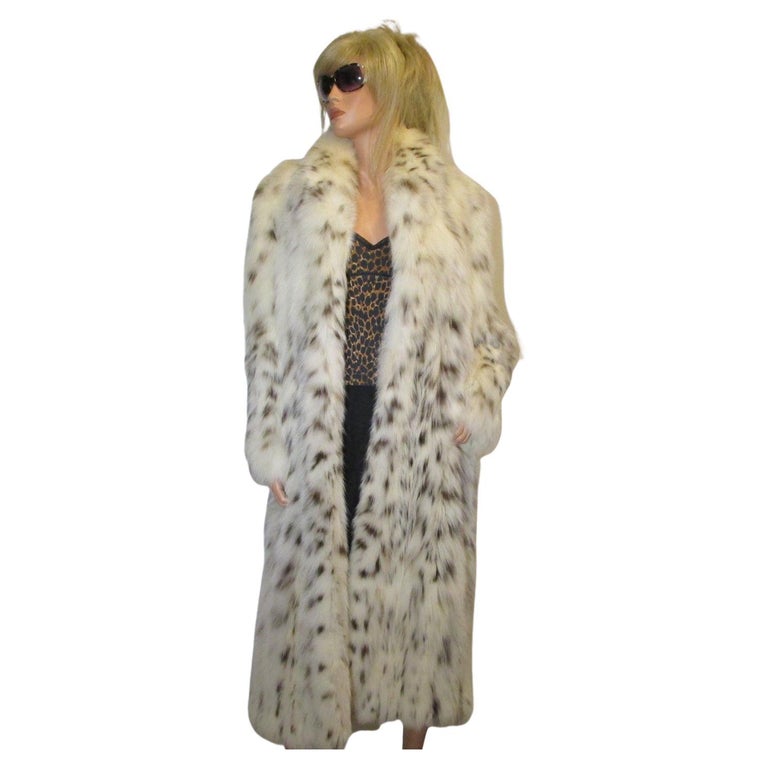 Lynx Belly Fur Coat Full Length Somper Couture Beverly Hills For Sale Lynx Belly Fur Coat Full Length Somper Couture Beverly Hills For Sale