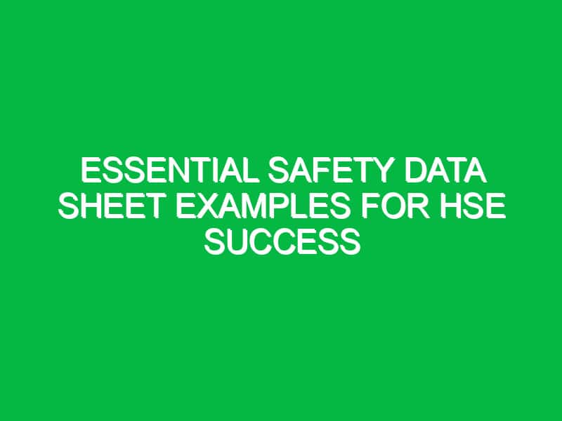 Safety Data Sheet Symbols