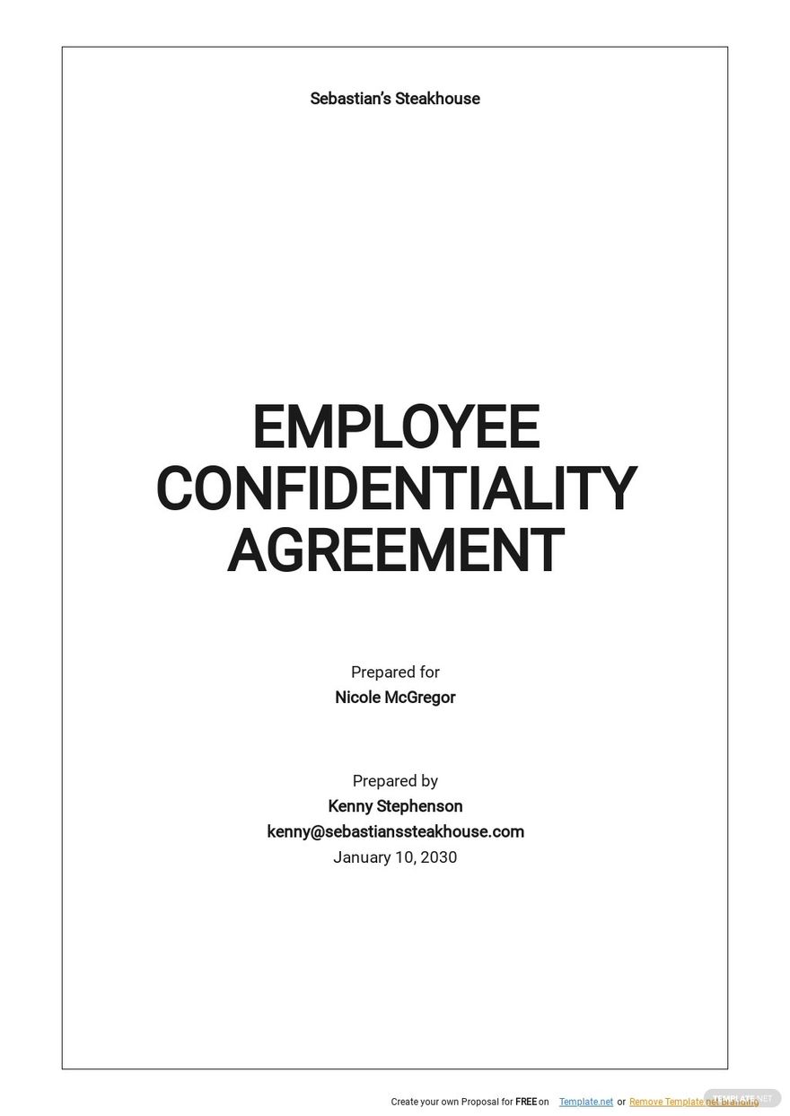 Simple Employee Confidentiality Agreement Template Google Docs Word Simple Employee Confidentiality Agreement Template Google Docs Word