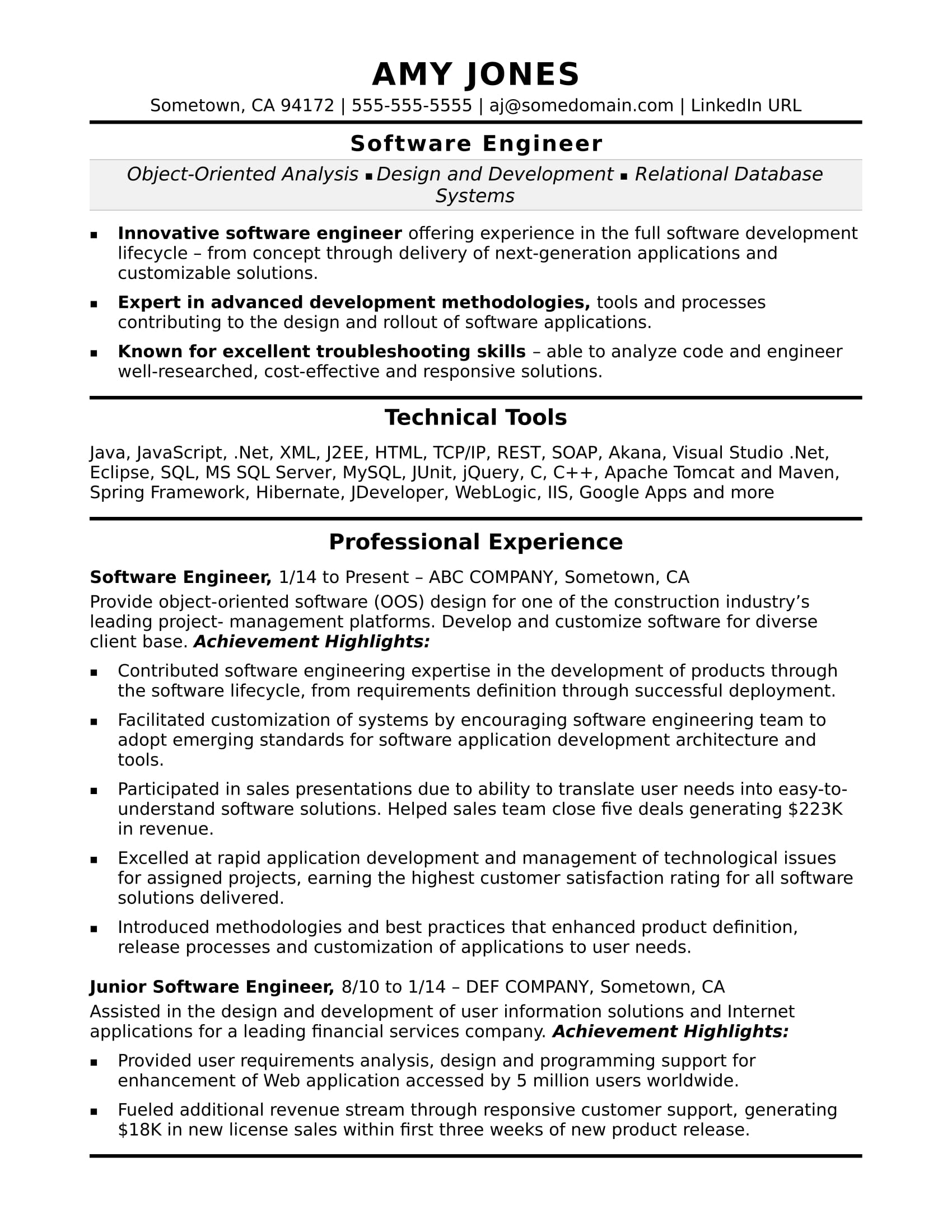 Software Engineer Projects
