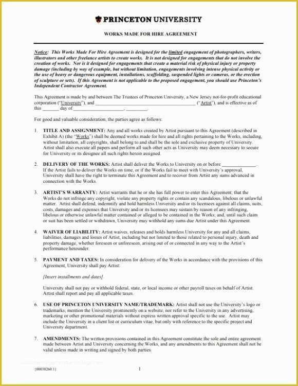 Work Made For Hire Contract Template